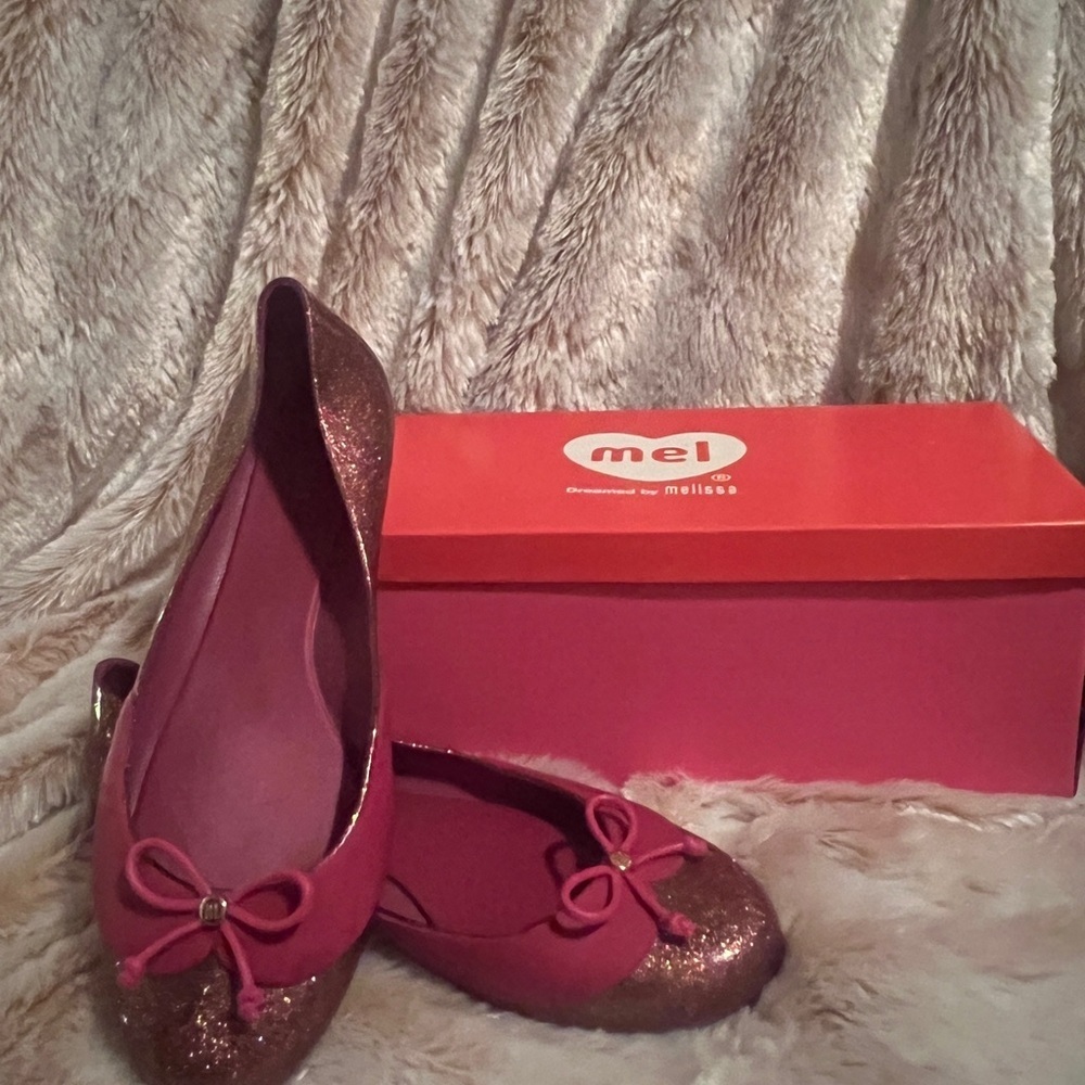 Melissa Pink and Glitter Flats
